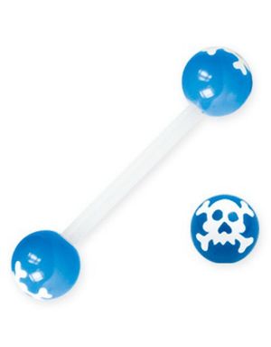 Crazy Skull Blue - Tungpiercing
