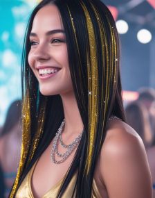 3 st Tinsel Hårförlängningar 50 cm - Guld