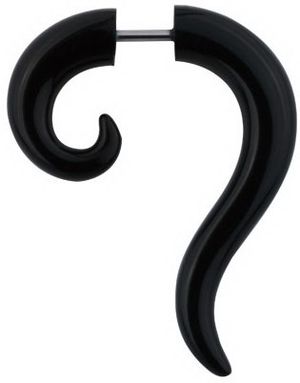 Fake Curl Piercing - Svart