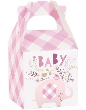 8 stk Baby Pink Elephant Gaveesker 7,5x7,5 cm