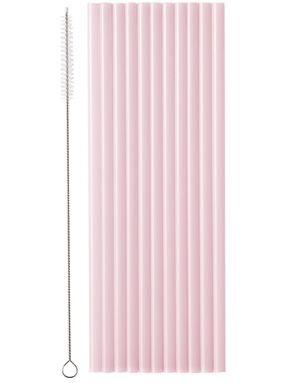 12 stk Rosa Gjenbrukbare Sugerør 23 cm