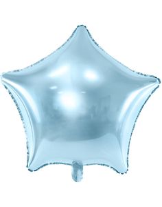 Stjärnformad Ljus Blå Folieballong 46 cm