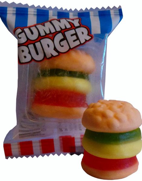1 stk Crazy Candy Factory Gummy Burger - Vingummi Mini Burger