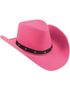 Rosa Cowboyhatt med Svart Band och Nitar