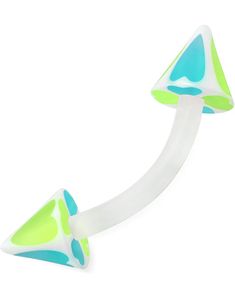 Hearts – Ögonbrynspiercing i Blå, Grön och Vit - 1.6 x 8 mm