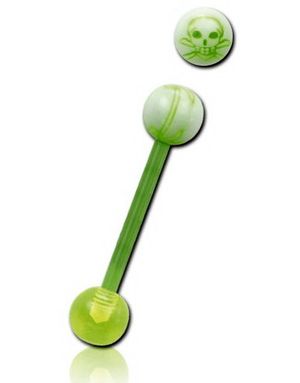 Green Skull - Tungpiercing
