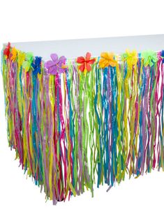 Flerfärgad Hawaii Bordskjol med Blommor 300x75 cm