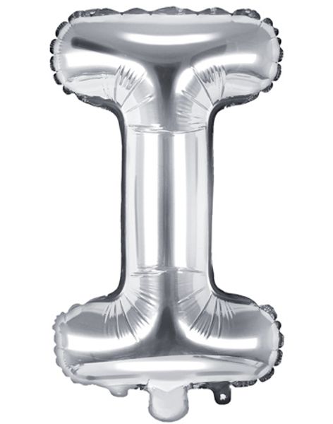Bokstaven I - Silverfärgad 35 cm Folieballong
