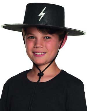 Svart Inspirerad Zorrohatt till Barn med Snöre