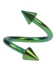 SpikeTwister - 1,2 x 8 mm Grön Ögonbrynspiercing