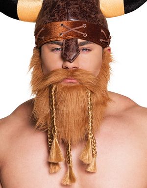 Vikingaskägg och Mustasch med Flätor 