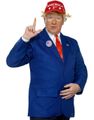 Donald Trump Set med Kostymjacka, Keps, Slips och Pin