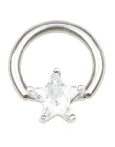 BCR Piercing med Stjärnformad Klar Sten