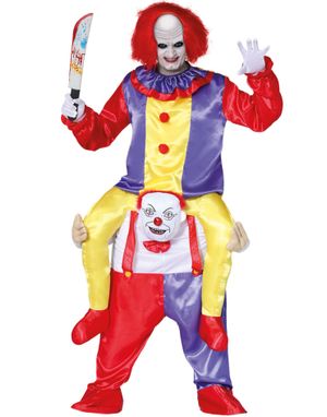 Läskig Clown Piggyback Rideon Dräkt