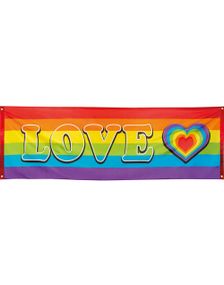 Love - Stor Regnbågsfärgad Banner 220x74 cm