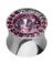 Shade Pink Circle - Piercing Plugg med Vita och Rosa Stenar