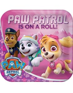 8 stk Fyrkantiga Papptallrikar 23x23 cm - Paw Patrol Girls