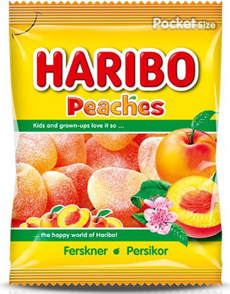 Haribo Persikor - Sockrad Vingummi 80 gram