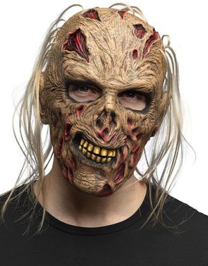 Zombie Latexmaske med Hår