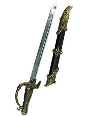 Svart och Guldfärgat Piratsvärd med Skida 51 cm