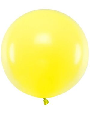 Gul Pastellfarget Rund JUMBO Ballong 60 cm