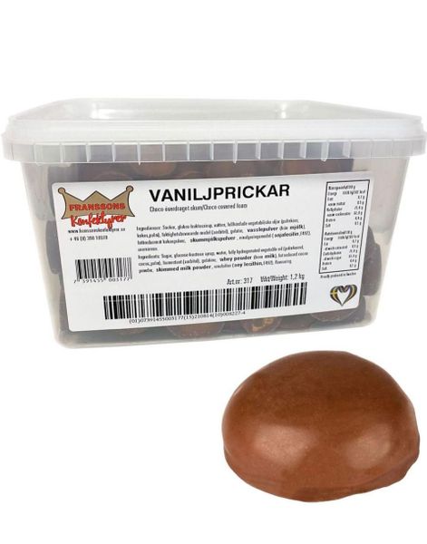 1,2 kg Franssons Konfektyrer Vaniljprickar - Skum med Sjokoladetrekk