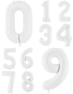 JUMBO Vita Nummerballonger 0-9 - 86 cm