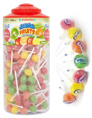150 stk Vidal Lollipops med Blandade Smaker