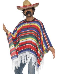 Flerfärgad Mexikansk Poncho
