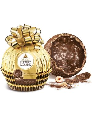 Grand Ferrero Rocher - Stort Hållet Mjölkchokladägg med Hasselnötsbitar 125 gram