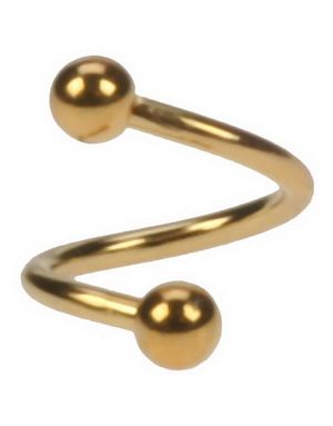 Twister - 1,2 x 8 mm Guldfärgad Ögonbrynspiercing