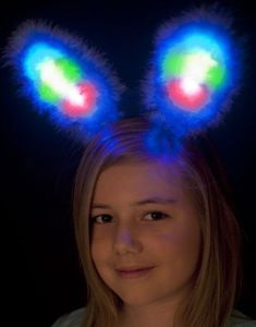 Lysande Fuzzy Bunny Öron Huvudplagg