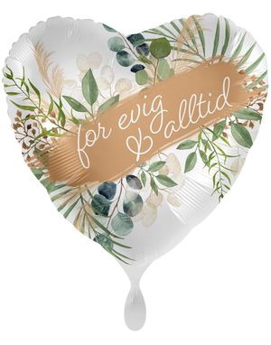 Floral Hjärtformad "for evig og alltid" Folieballong 43 cm