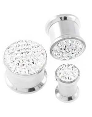 Piercing Plugg Dekorerad med Klara Stenar