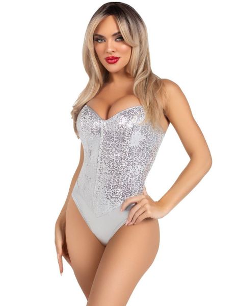 Silverfärgad Bodysuit med Paljetter för Dam