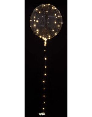 1 stk Gjennomsiktig Folieballong 40 cm med LED-Lys Lenke 5m