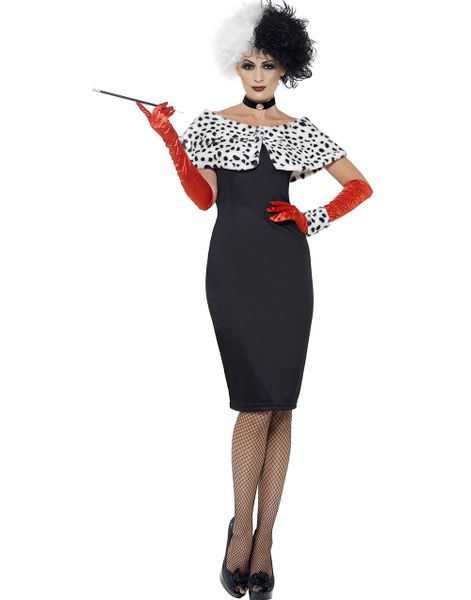 Cruella de Vil inspirerad Dräkt 5 Delar