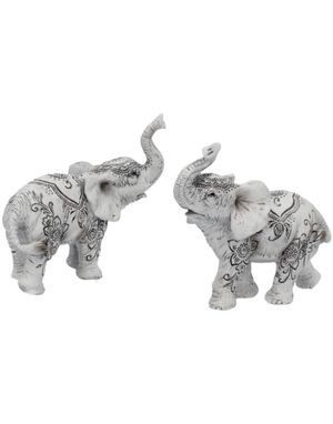 2 stk Elefantfigurer med Henna-Motiv 9 cm