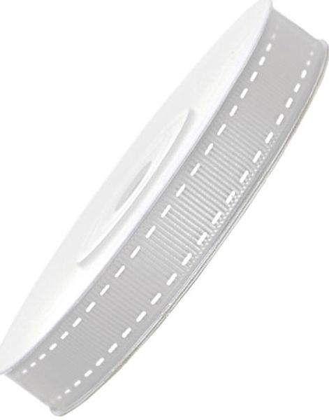 SILVERFÄRGAT Ribbat Band med Sting-Motiv 25 m x15 mm