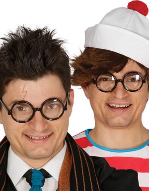 Svarta Runda Harry Potter Inspirerat Kostymglasögon med Klart Glas
