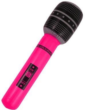 Uppblåsbar Neon Rosa Mikrofon 40 cm