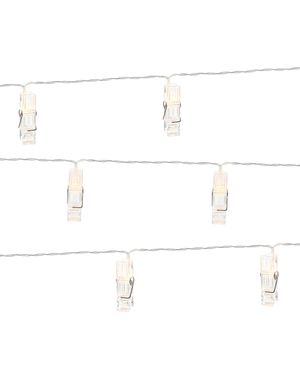 Ljusslinga med 10 LED Klädnypor 140 cm