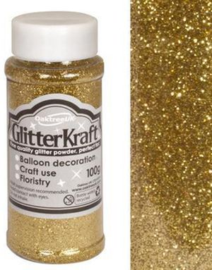 Guldfärgat Hobbyglitter 100 gram