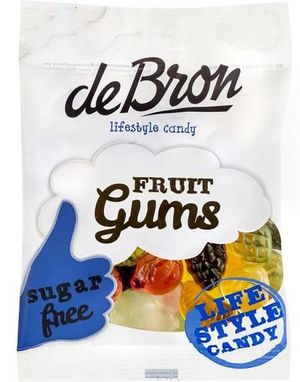 deBron Sugarfree Fruit Gums - Sukkerfritt Vingummi med Frutksmak 100 g