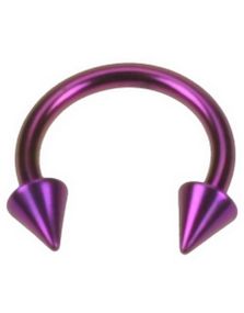 Rund Lila Ögonbrynspiercing med Spike Kulor - 1,2 x 8 mm