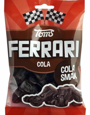 Toms Ferrari Cola - Bilformede Vingummibiter med Colasmak 120 gram