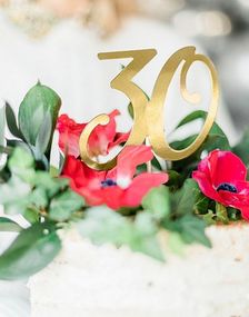Födelsedags "30" Cake topper ca 20,5 cm