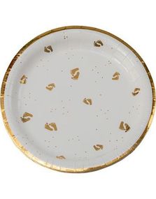 8 stk. Papptallerkener med Små Fotavtrykk 23 cm