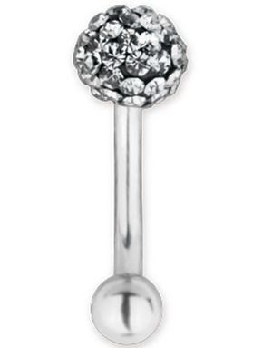 Glitter Ball Grå - 1.2 x 8 mm Ögonbrynspiercing