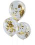5 stk 30 cm - Genomskinliga Ballonger med Guldfärgad Konfetti - Plock och Mix